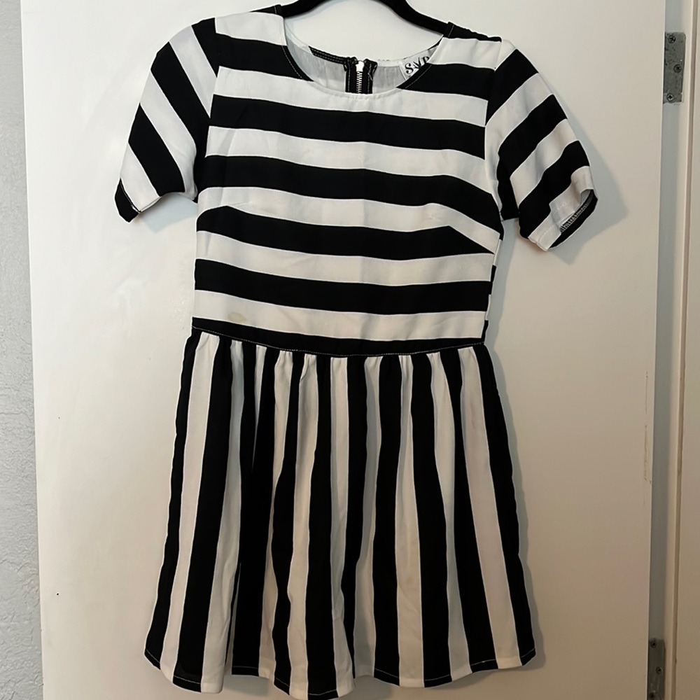 Sabo Skirt black and white striped mini dress